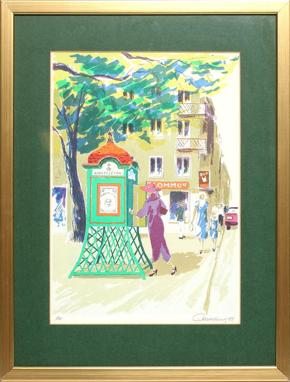 EINAR WENNBERG. Litografi, signerad, daterad -88 och märkt EA.