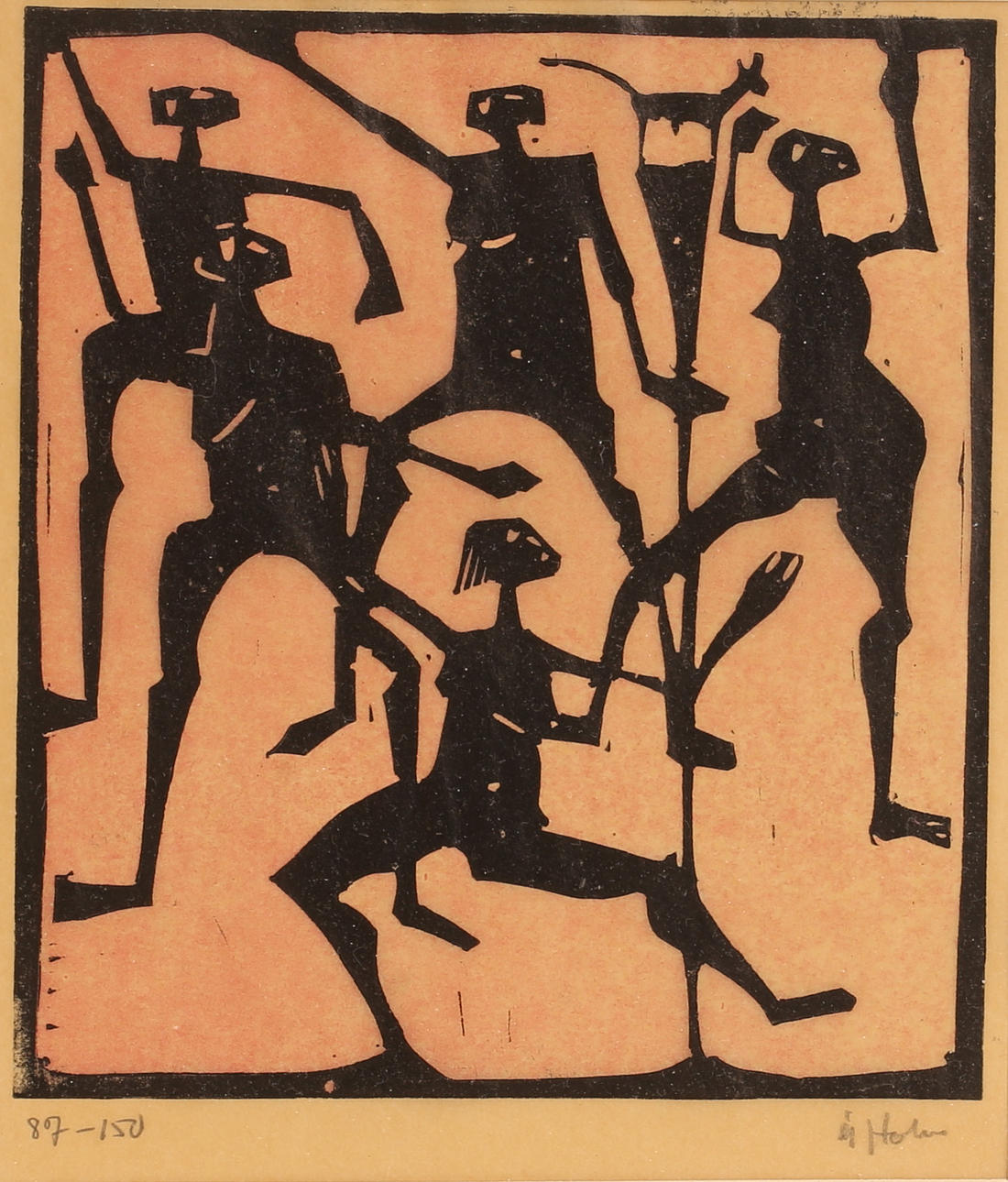 ÅKE HOLM. Woodcut, signed and numbered. Art - Engravings & Prints
