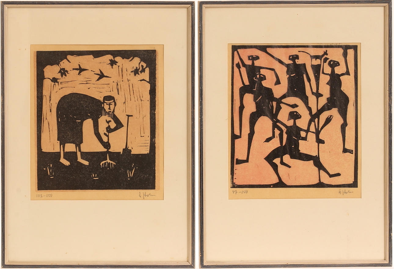 ÅKE HOLM. Woodcut, signed and numbered. Art - Engravings & Prints