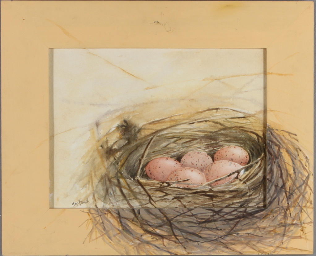 MAJA BRAUN. akvarell, signerad.