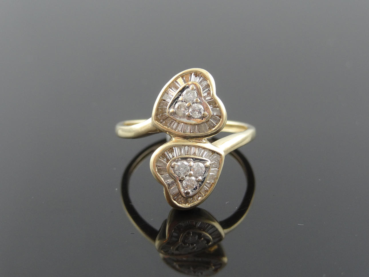 DUBBEL HJÄRTA Design diamantring 0,50cts.
