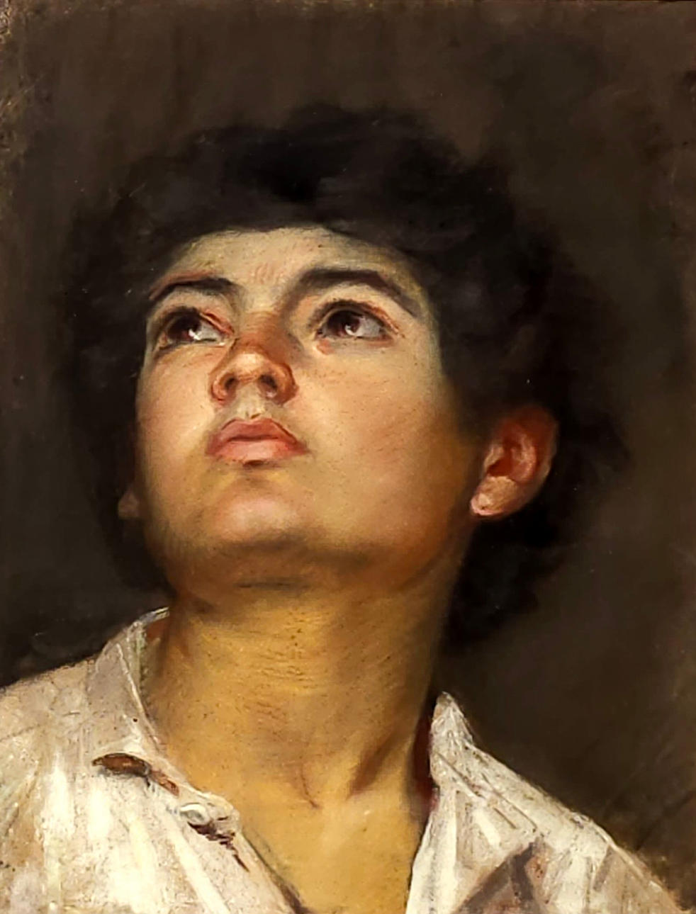 ANONYMOUS. OIL CANVAS. CHILD'S FACE.