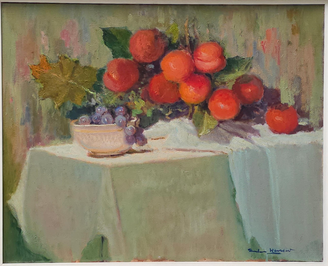 ANTONI SALA HERRERO. BODEGÓN DE FRUTAS. ÓLEO SOBRE LIENZO.