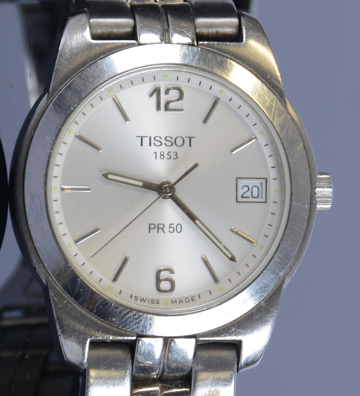 HERRARMBANDSUR, stål, Tissot, PR 50.