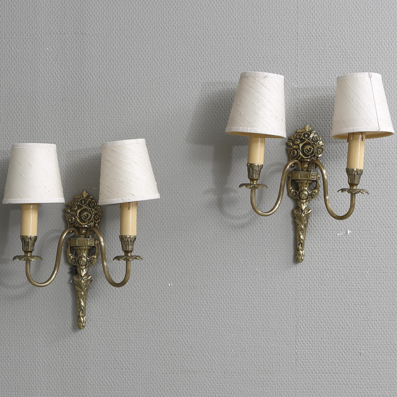 APPLIQUER, ett par, mässing, gustaviansk-stil, 1900-tal.