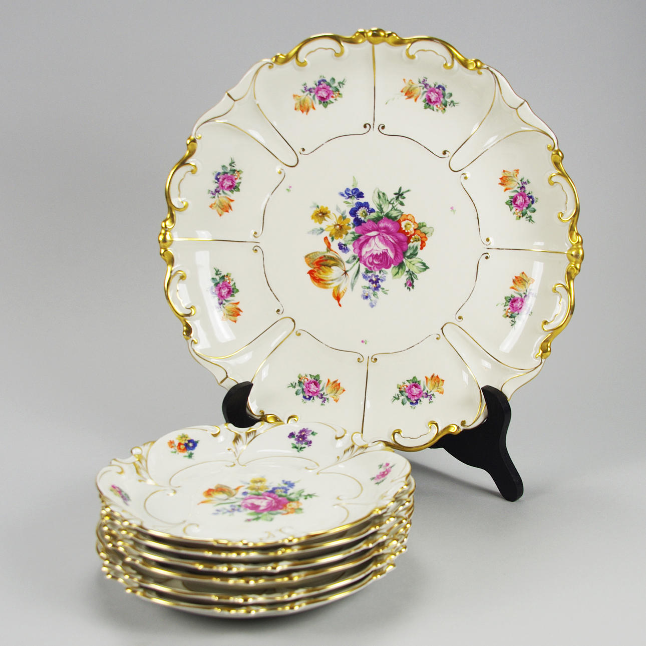 FRUKTSERVIS, 7 delar, porslin, Ilmenau.