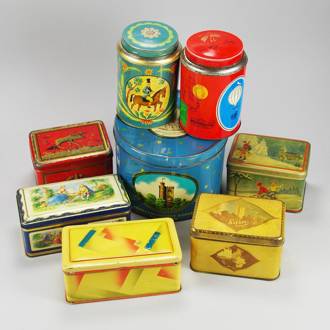 PLÅTBURKAR, bl.a. Chokladfabriken Kärnan Hälsingborg.