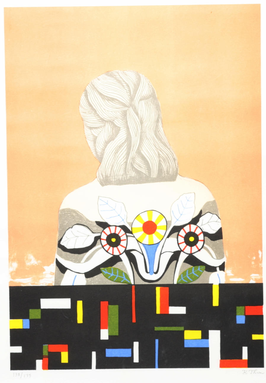 KRISTINA THUN. Siebdruck, „Backdrop“.