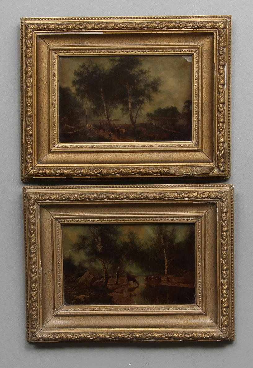 OIDENTIFIERAD KONSTNÄR. Glasmålningar, 2 st, 1800/1900-tal.