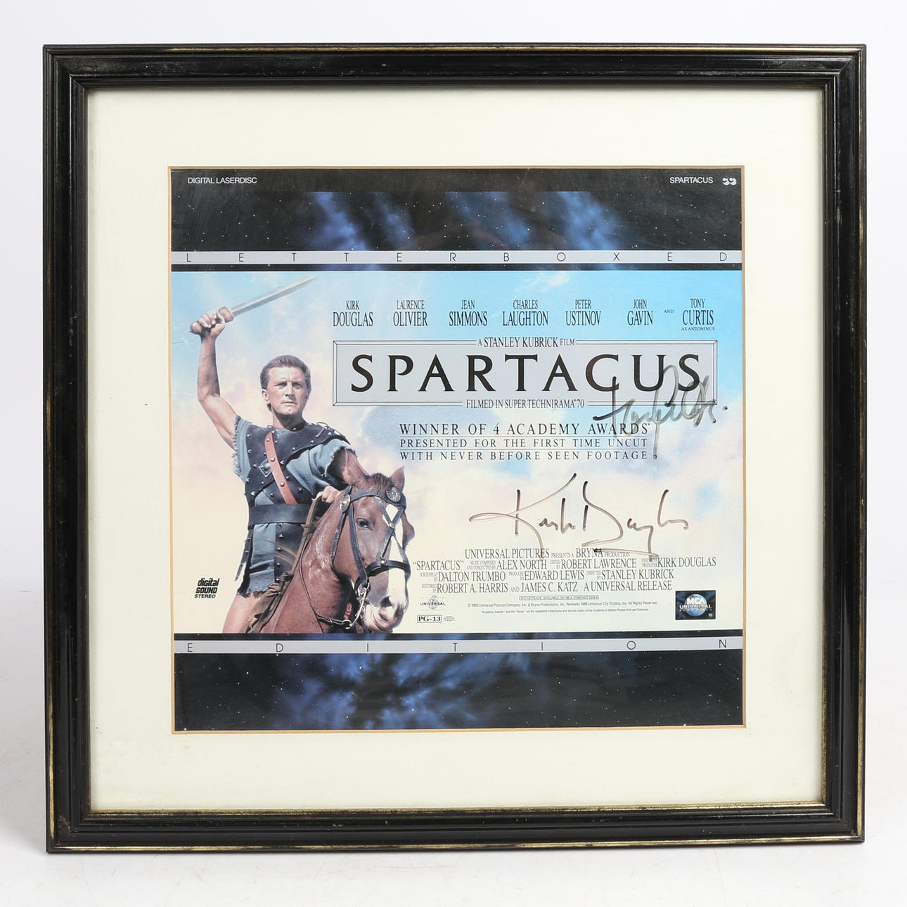 SPARTACUS (1960). EN SIGNERAD AFFISCH.