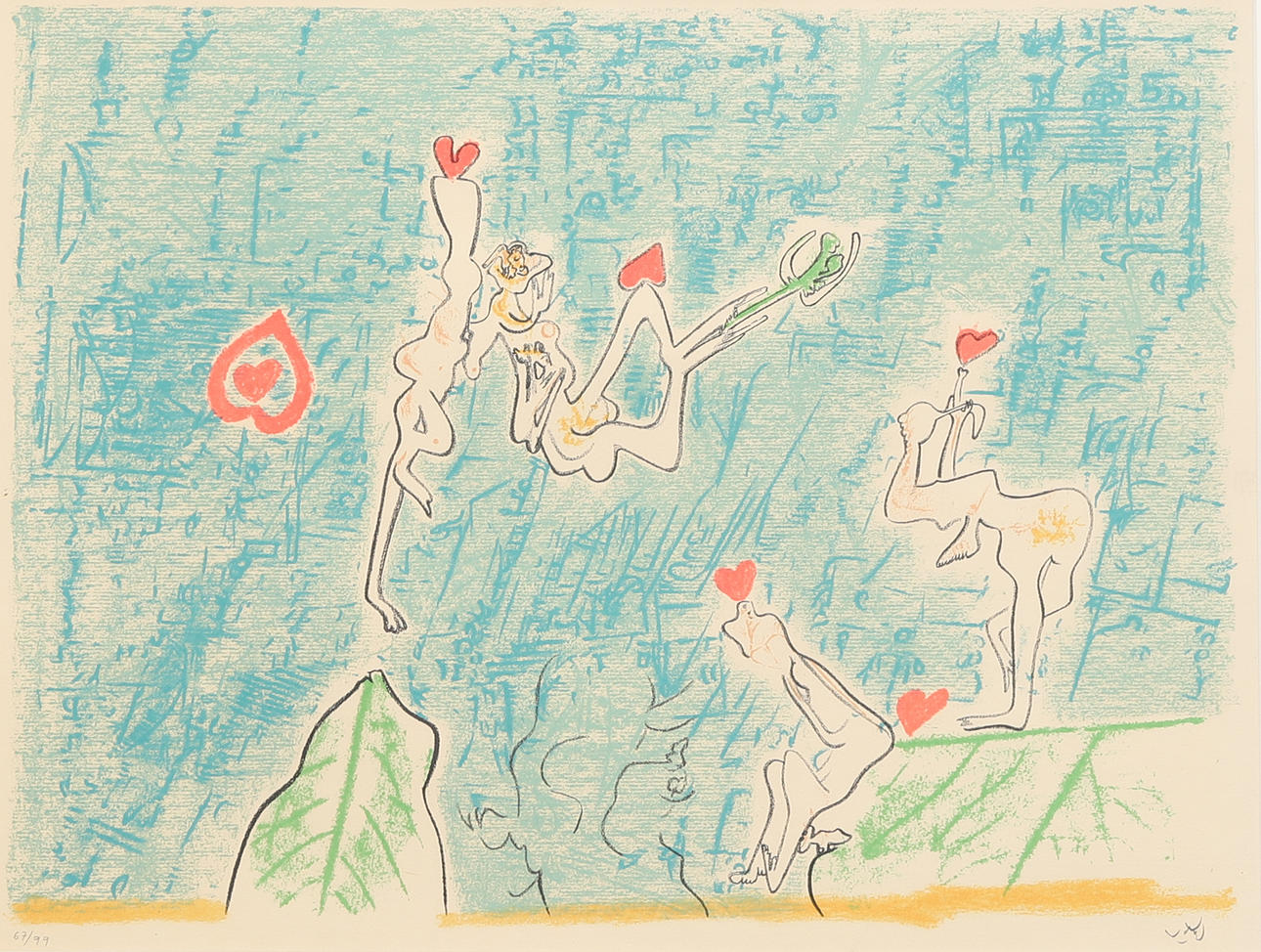 ROBERTO MATTA. Lithograph in colours, signed and numbered 67/99.