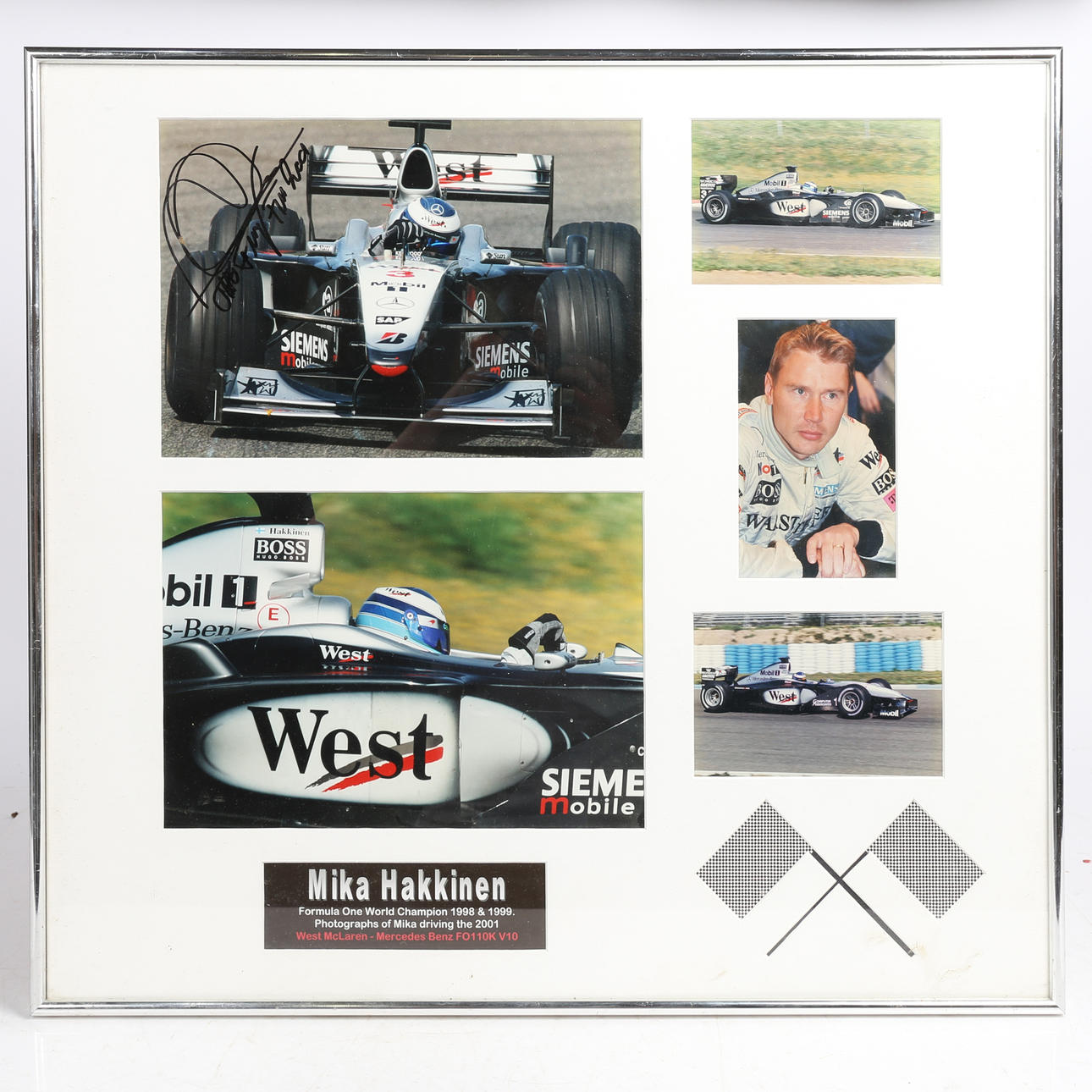 MIKA HÄKKINEN. HANDSIGNIERTE MONTAGE.