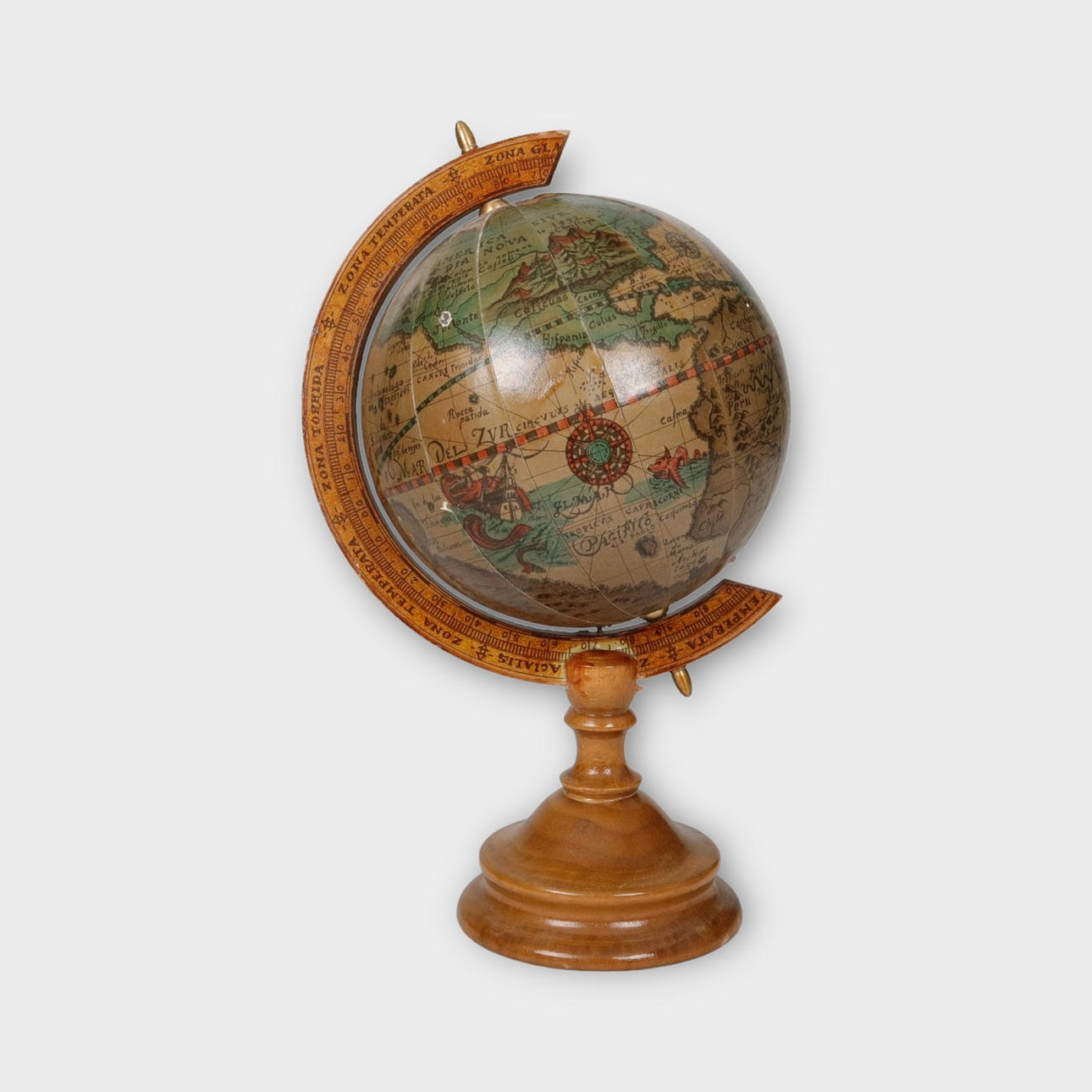 A globe, Globo Terraqueo, wood.