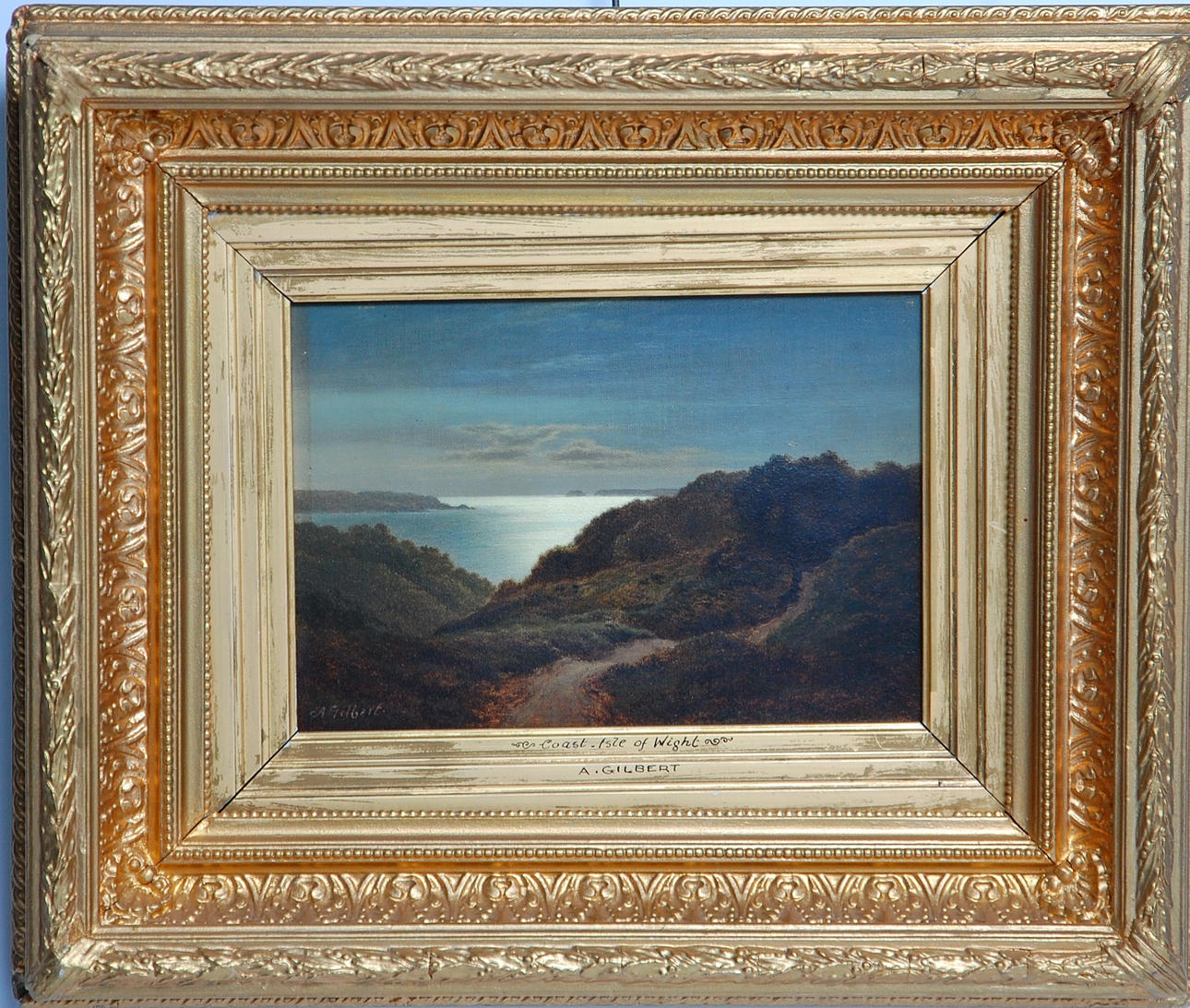 ARTHUR GILBERT. 1819-1895, olja på duk, " Coast of isle of wight " signerad.