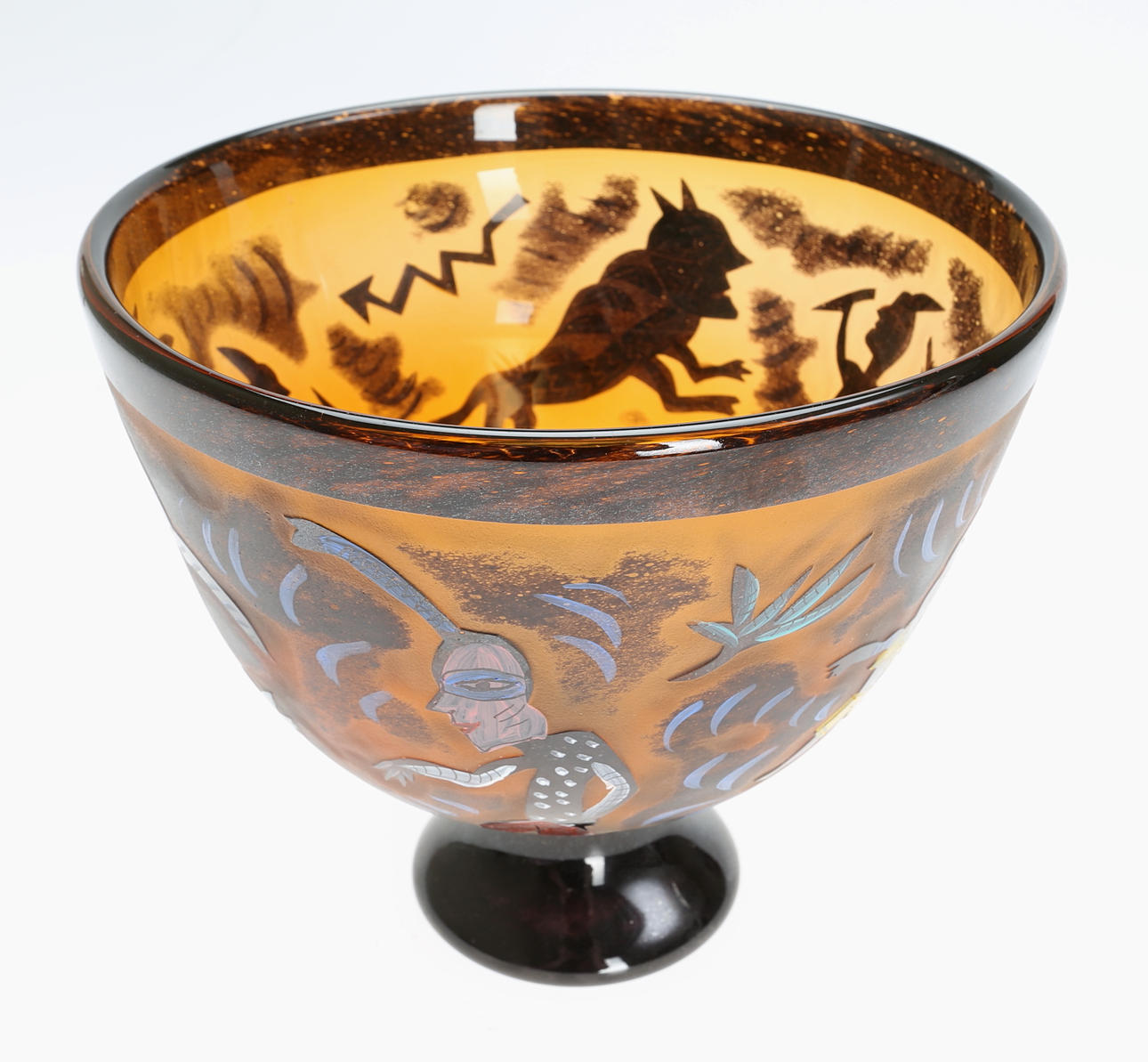 ULRICA HYDMAN VALLIEN. Konstglas, skål, unik, Kosta Boda, 1900-tal.