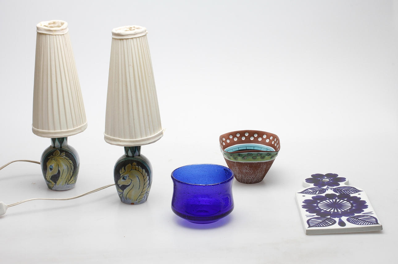 KERAMIK och GLAS, 5 delar, Jani, Arabia, Erik Höglund, Tilgmans.