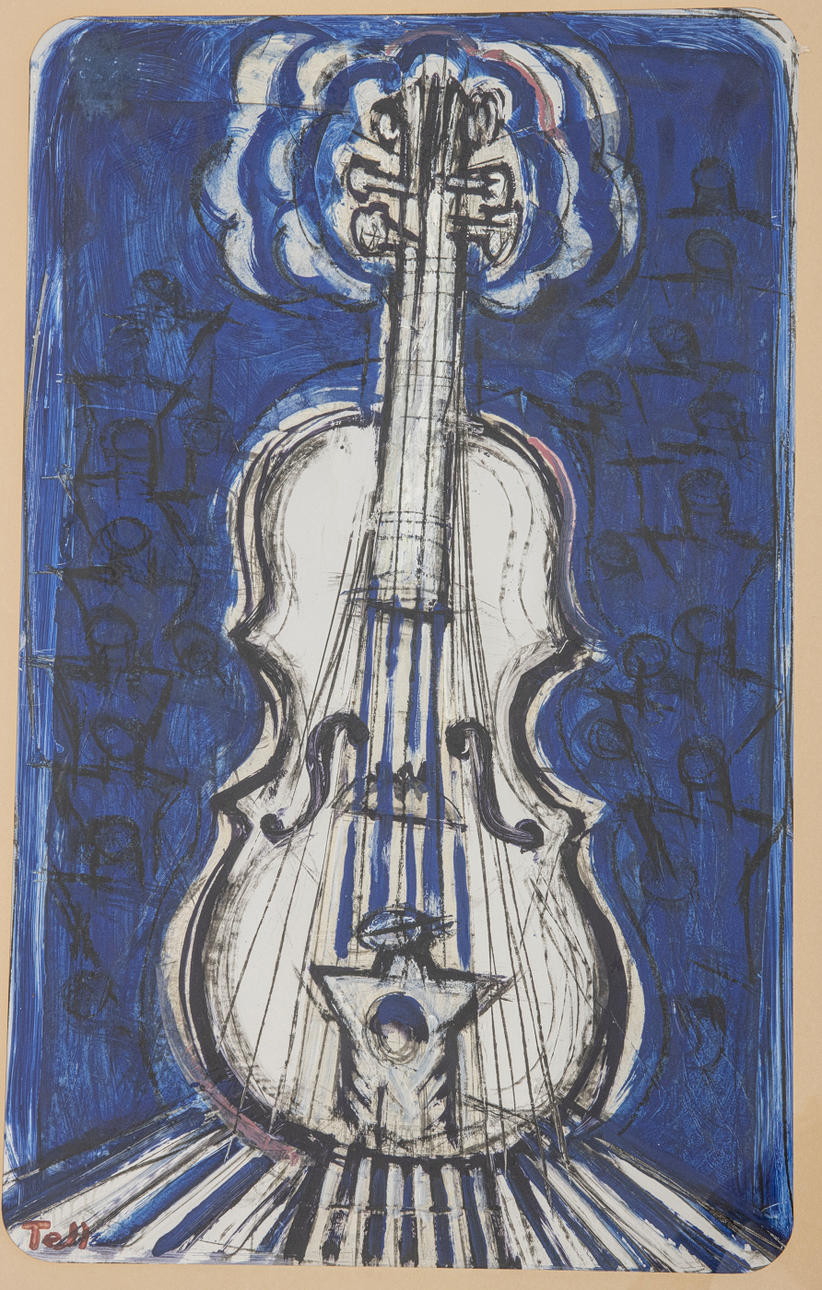 UMAR TELL. 1927-2007. Måleri på papper. Signerad.