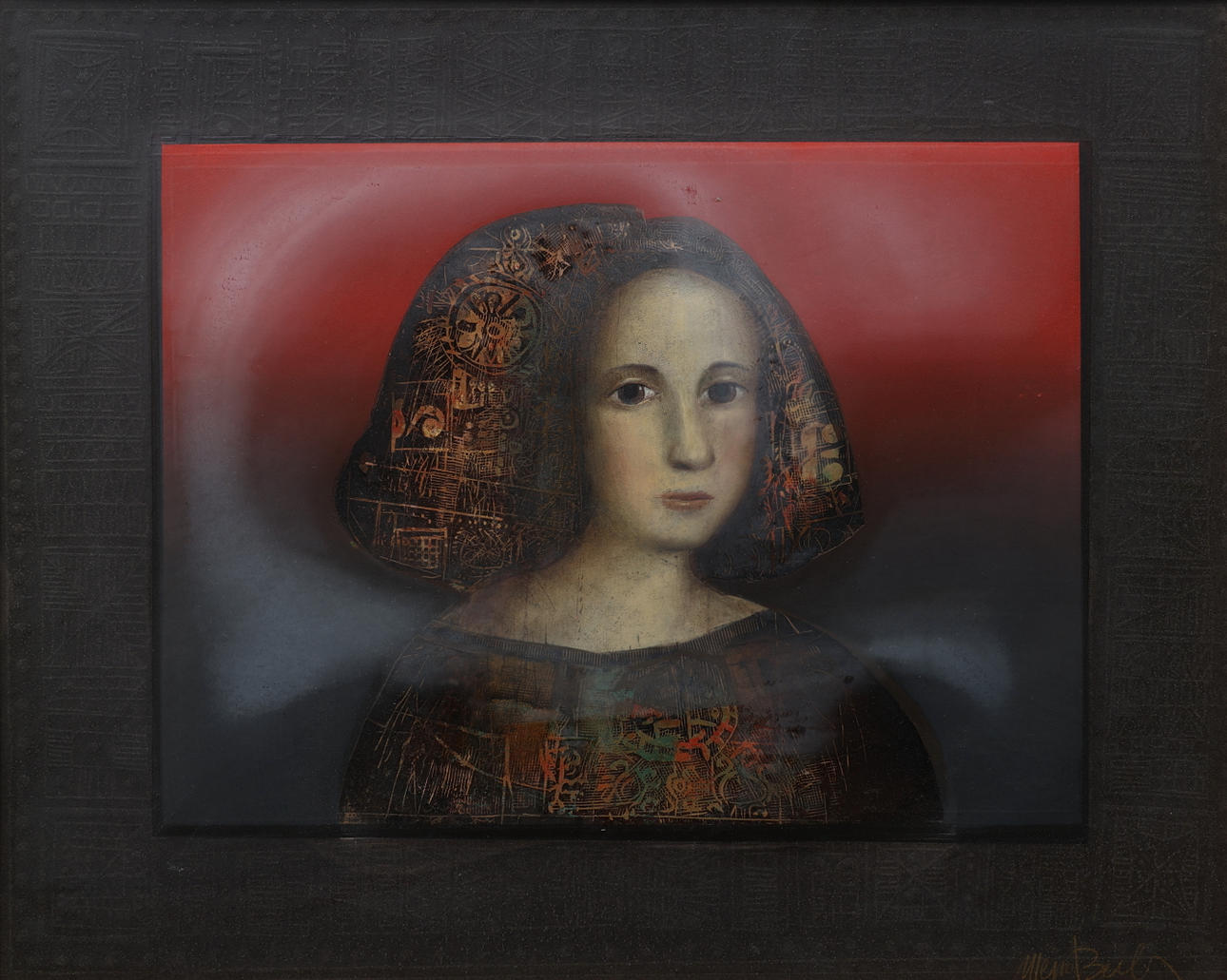 MERSAD BERBER, mixed media, signed.