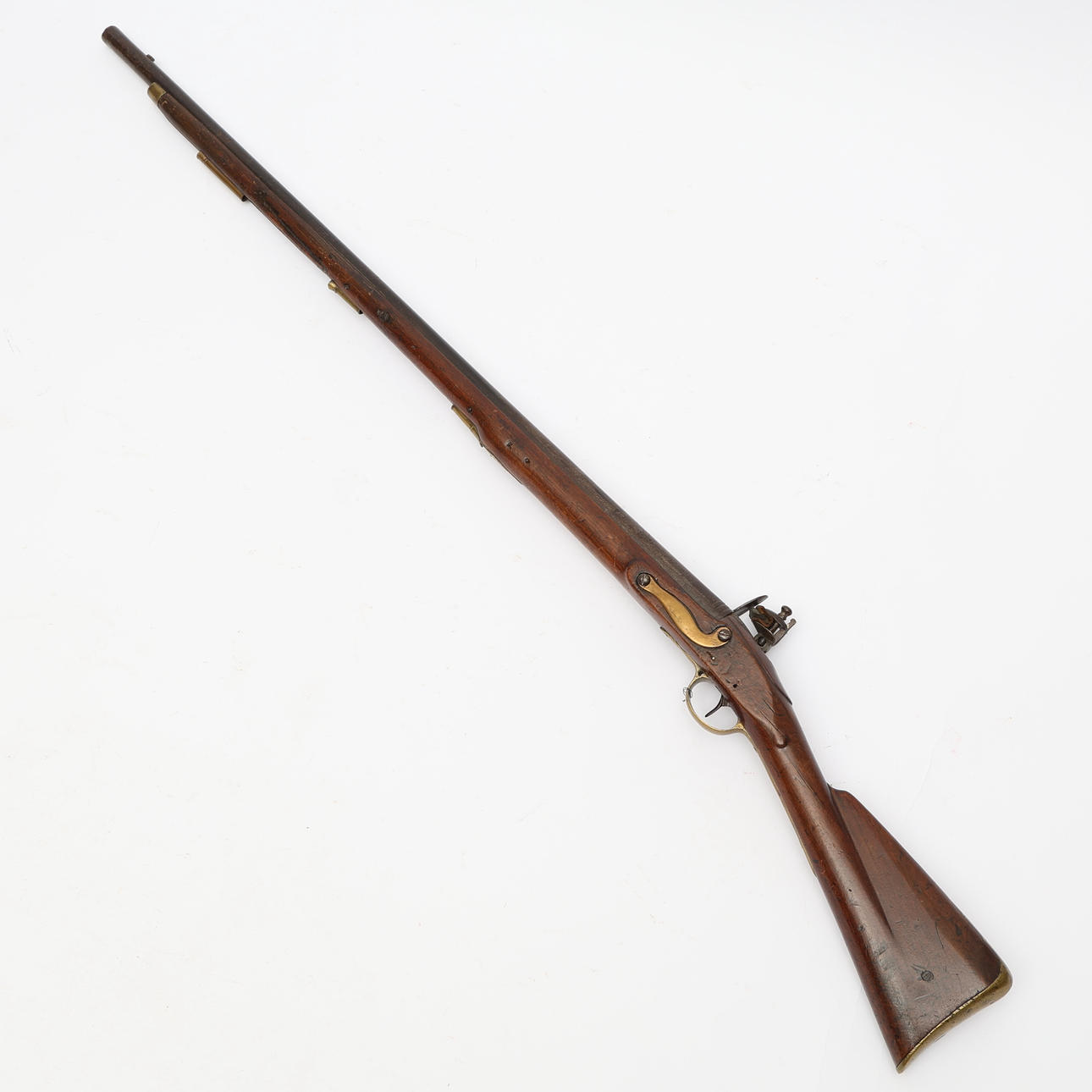 A 19th century flintlock rifle.