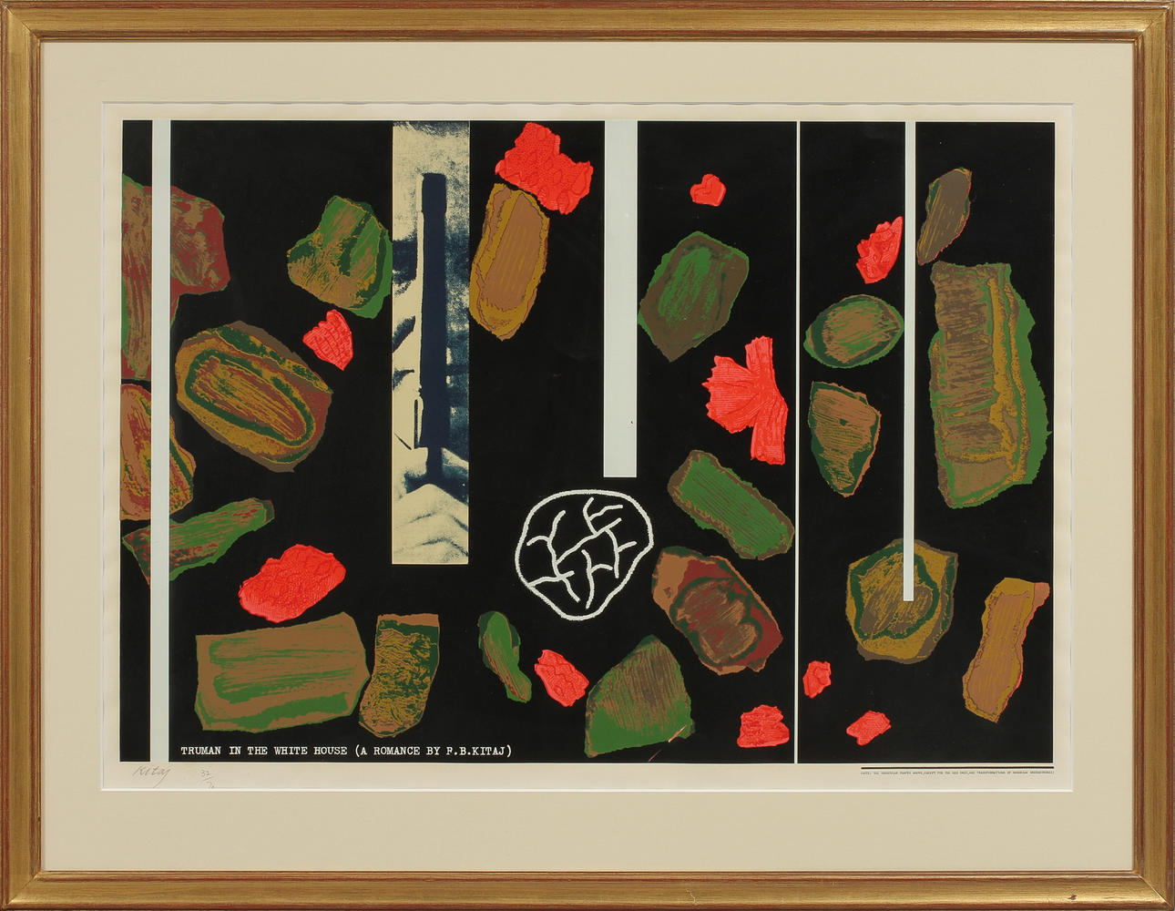 RONALD BROOKS KITAJ. "Truman in the White house", färgserigrafi, signerad och numrerad.