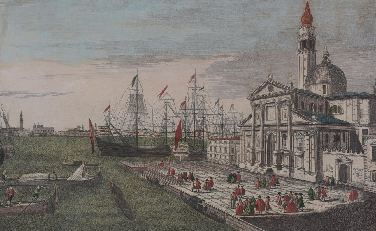 GEORG BALTHASAR PROBST. Handkolorerade kopparstick, 2-stycken, 1700-tal.