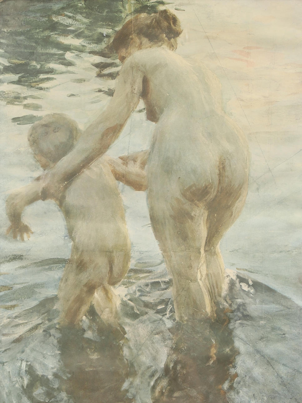 ANDERS ZORN. Efter, offsettryck, "En premiär", osignerad.