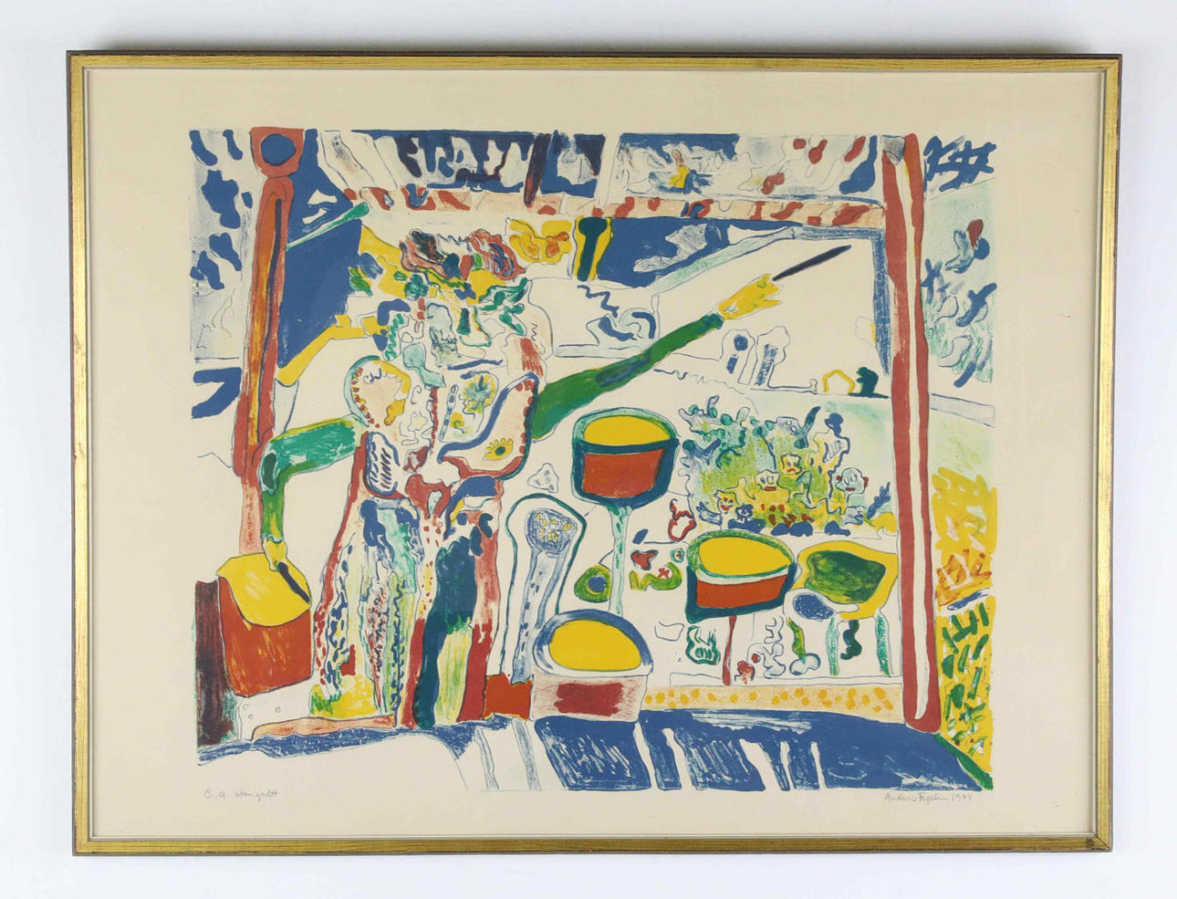 ANDERS FOGELIN. Lithograph, “Without grey”, Signed and dated 1974.