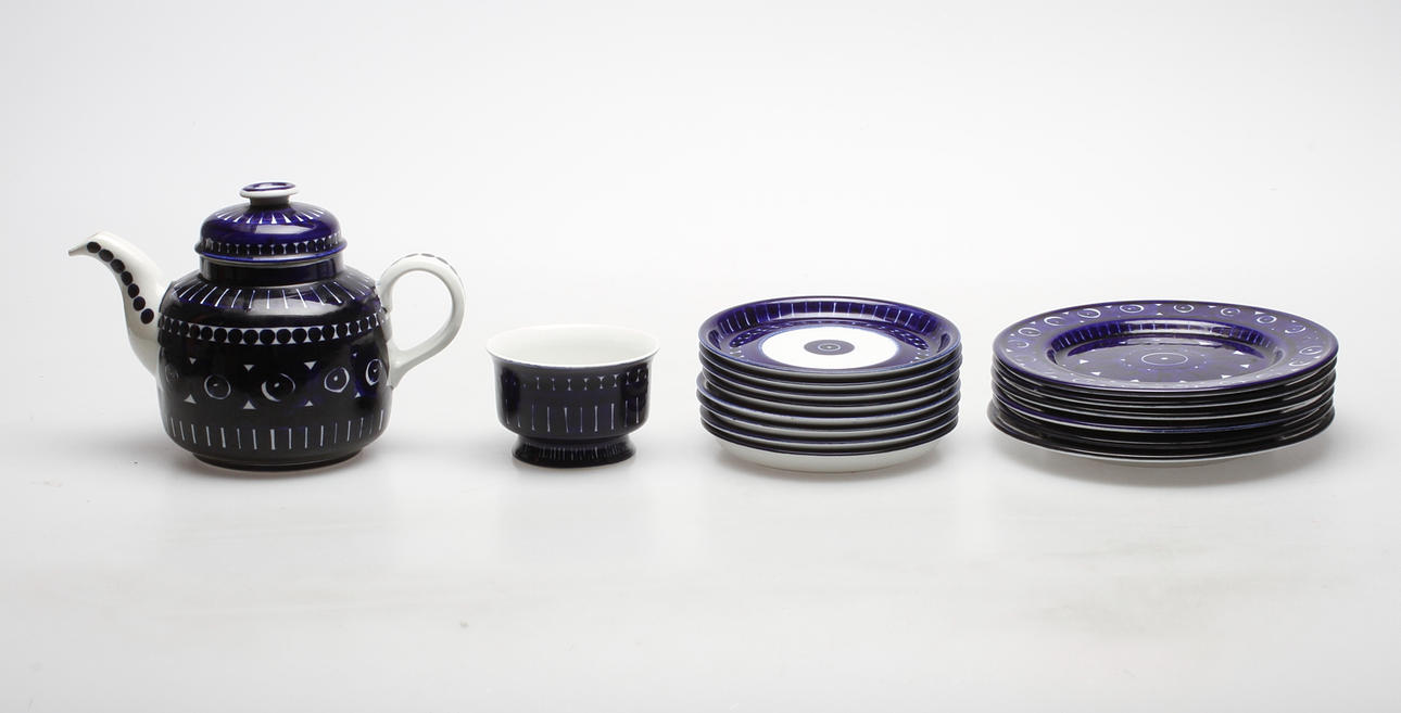 SERVISDELAR, 8 delar, porslin, "Valencia", Ulla Procopé, Arabia.