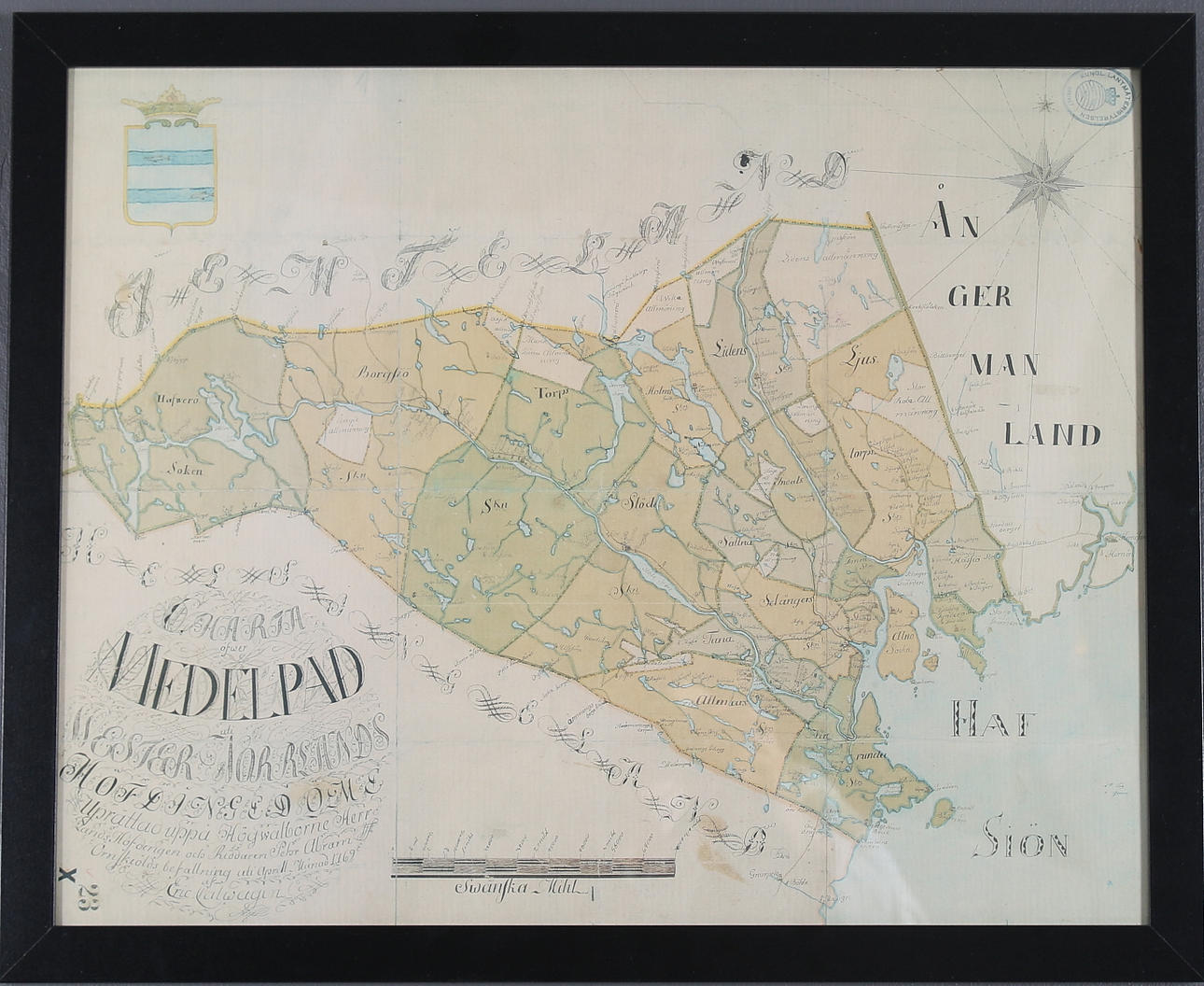 KARTA, tryck, "Karta öfwe Medelpad 1769", 1900-tal.