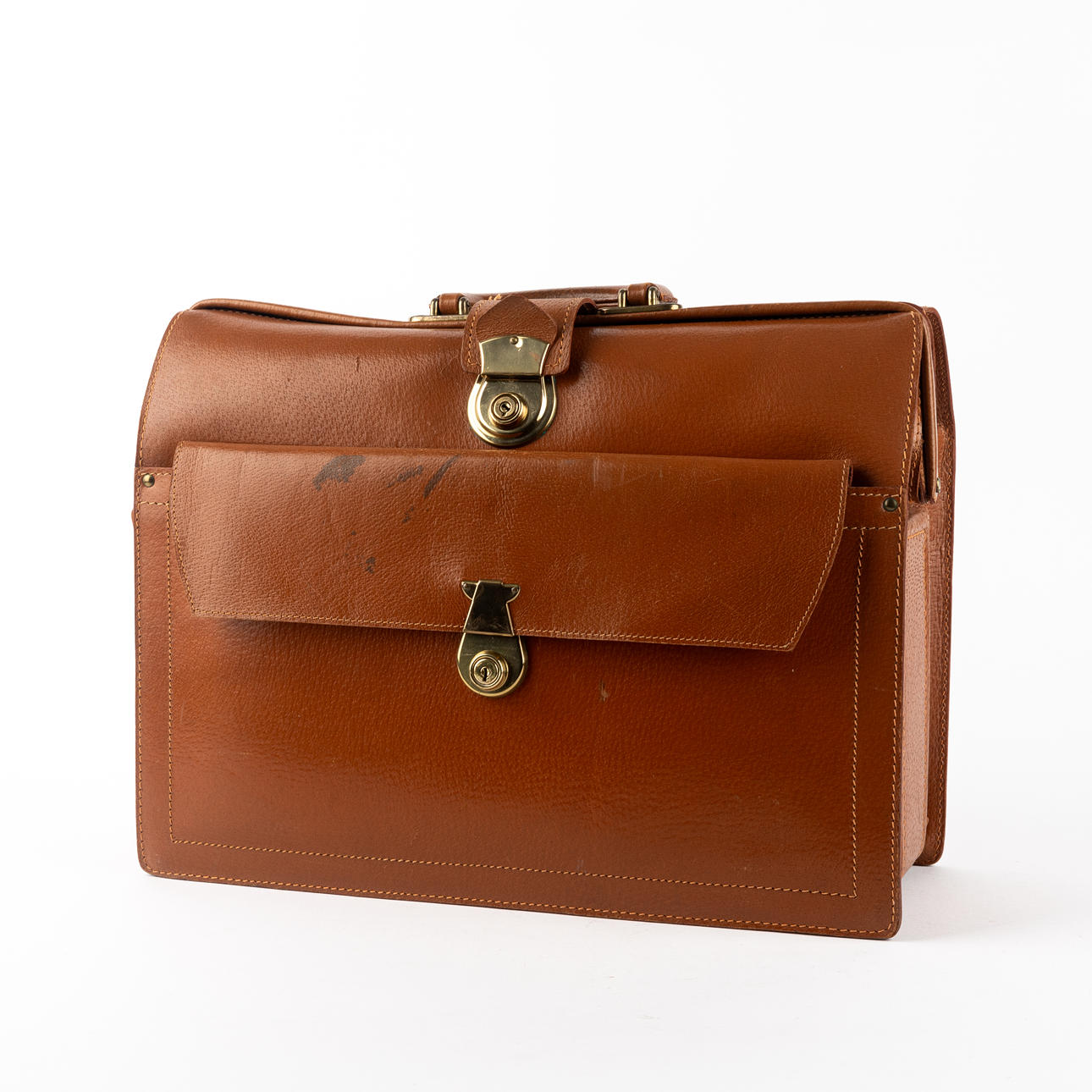 A leather briefcase, Cheney, England.