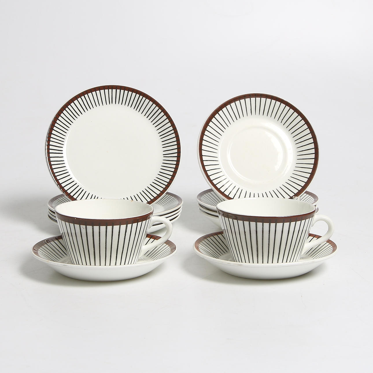 SERVISDELAR, 13 delar, flintgods, Spisa Ribb, Gustavsberg.