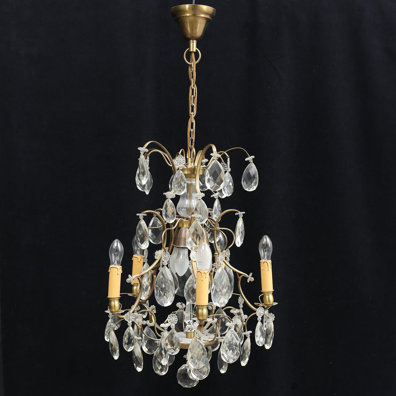 LJUSKRONA, barockstil, 1900-talets mitt, höjd ca 95 cm.