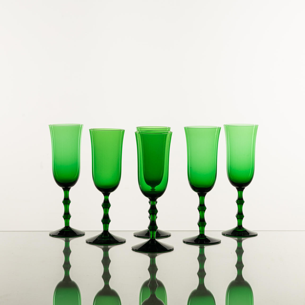 SIMON GATE. 6 st, "Salut", champagneglas, Orrefors.