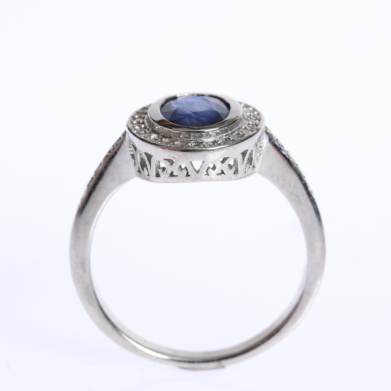 RING, Sterling silver, Safir, Cubic zirkoner.