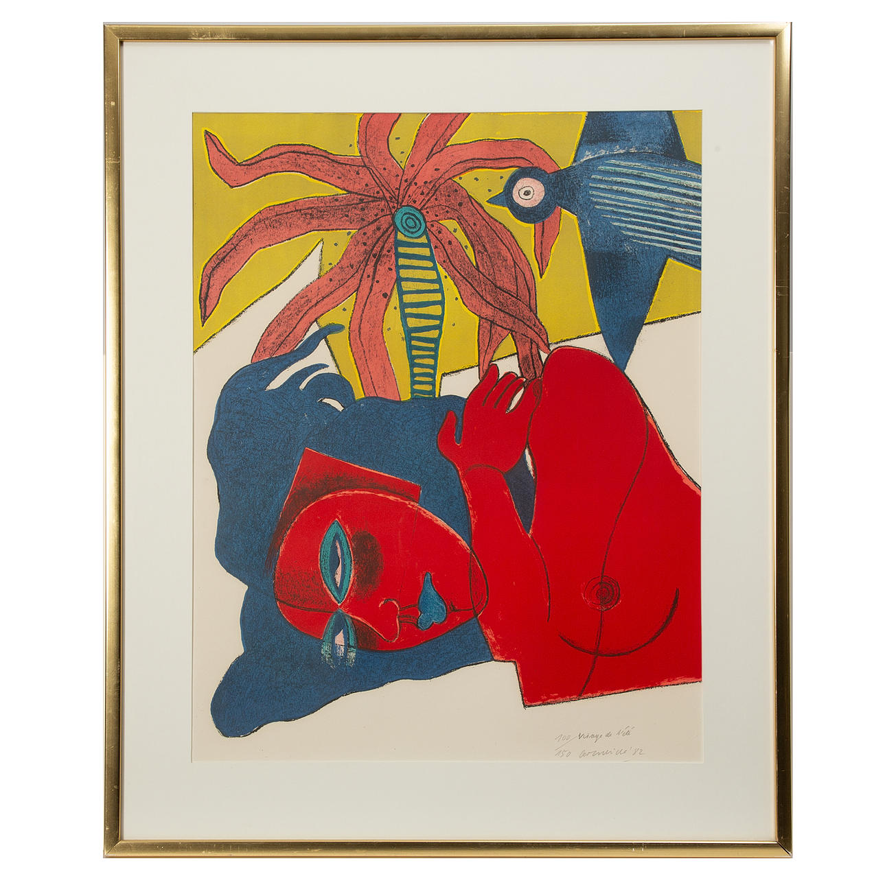 BEVERLOO CORNEILLE. Lithograph in colour, “Visage de l'Étè, signed and numbered.