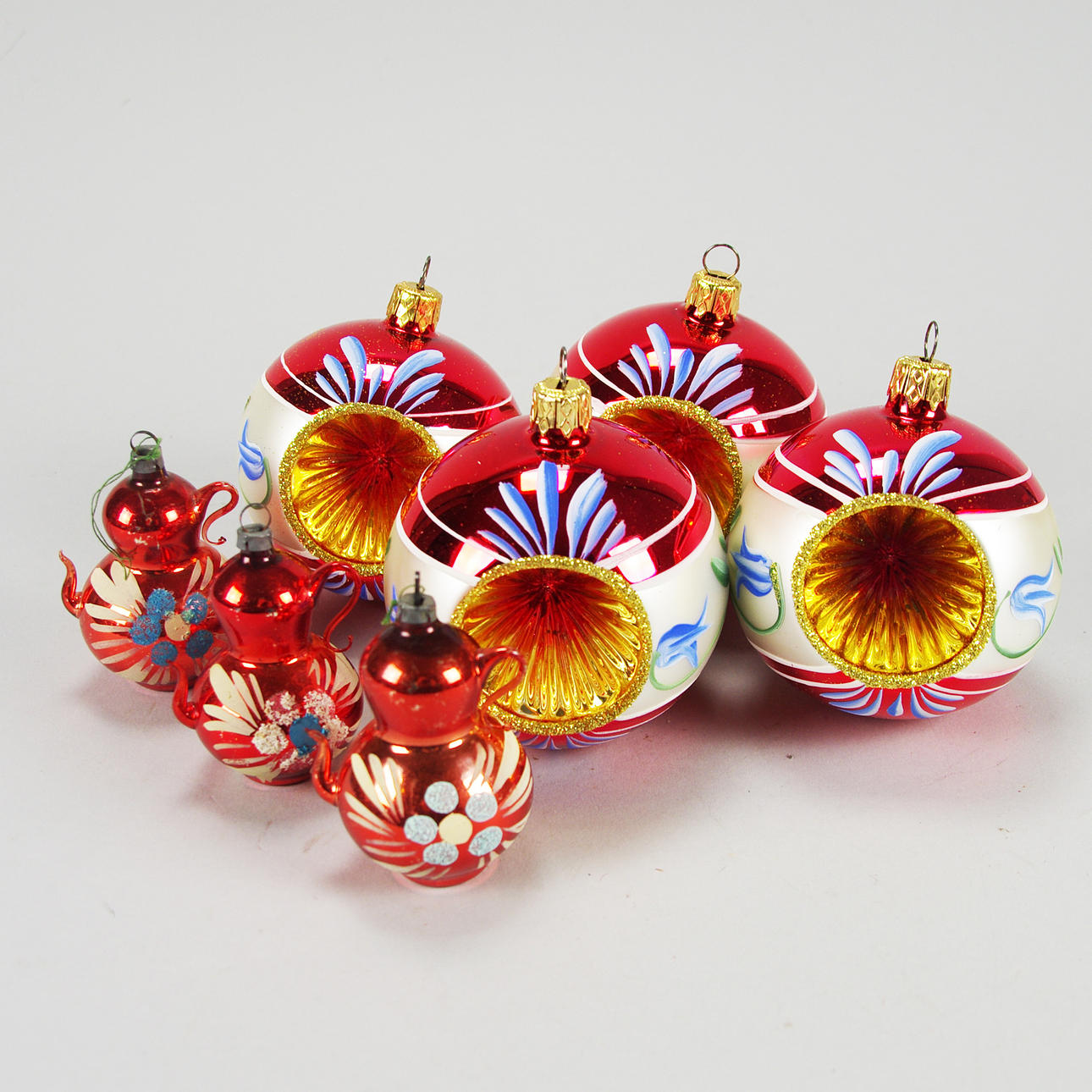 JULGRANSKULOR, 7 stycken, äldre.