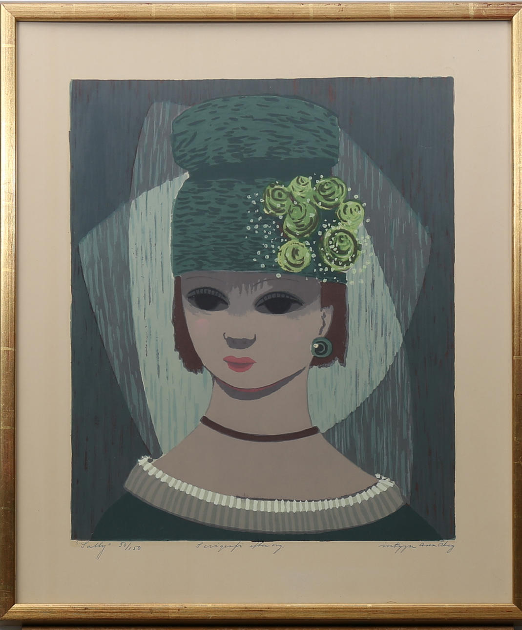 PELLE ÅBERG. "Sally", färgserigrafi, intygad av Anna Åberg och numrerad 50/150.