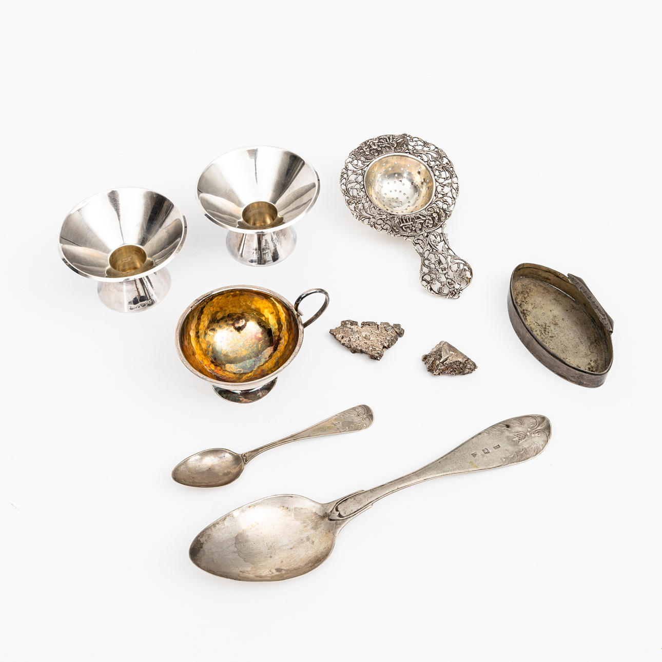 SILVER, 9 delar, 1800-/1900-tal.