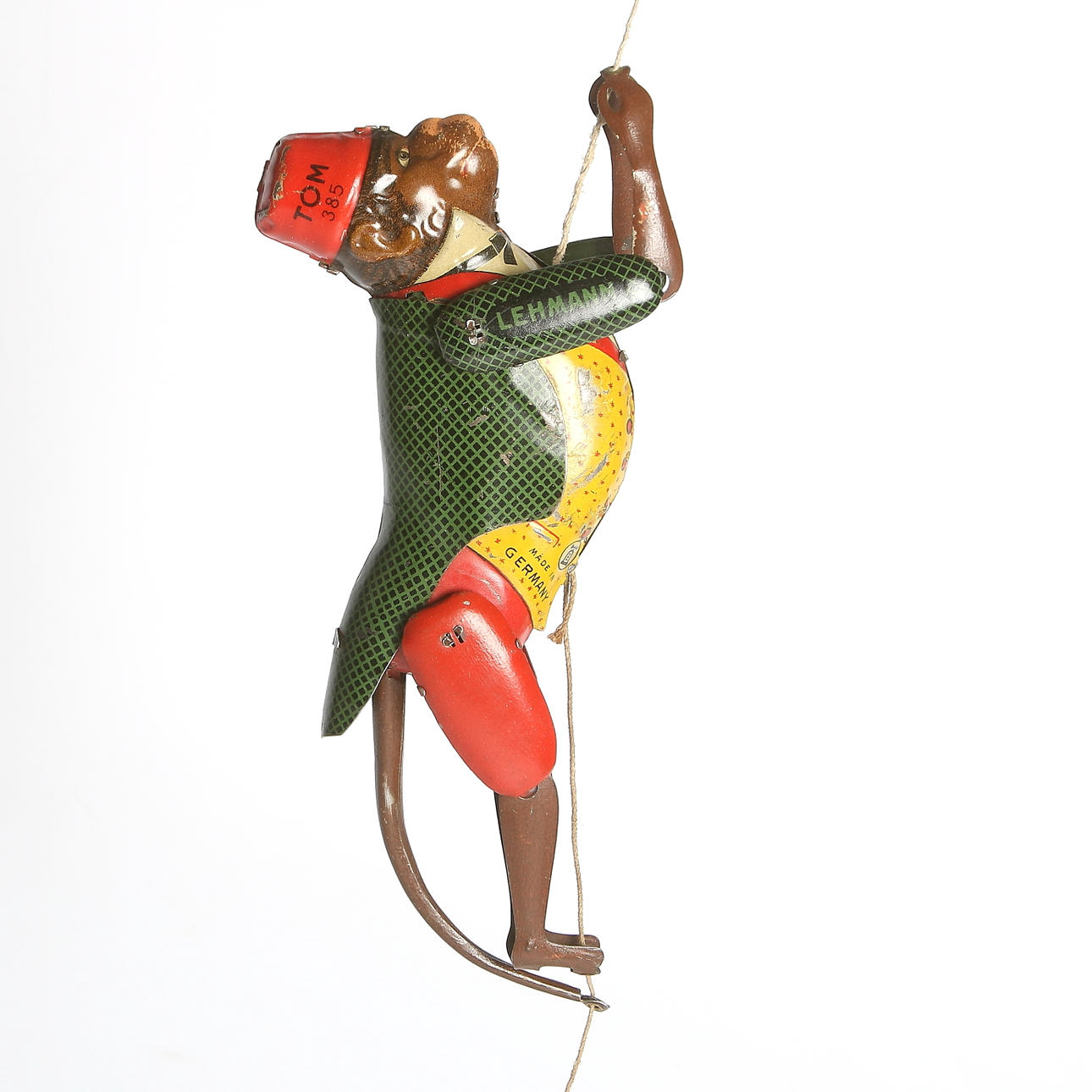 LEHMANN klätterapa, litograferad plåt, "TOM 385", Made in Germany, Tyskland.