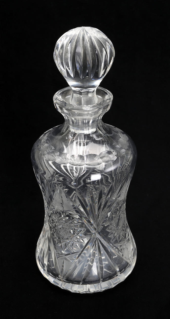 GLASKARAFF, slipad dekor, 1900-tal.