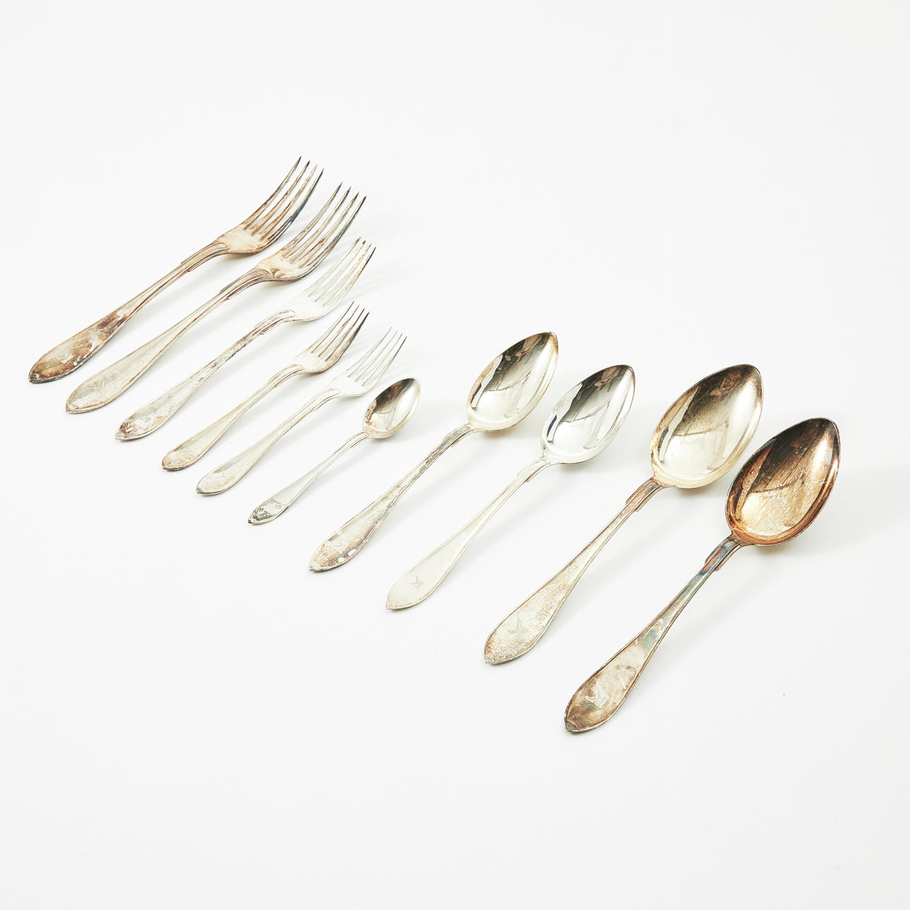 A cutlery, 39 dlr., silver, model Swedish pointy, 20th century. Silver ...