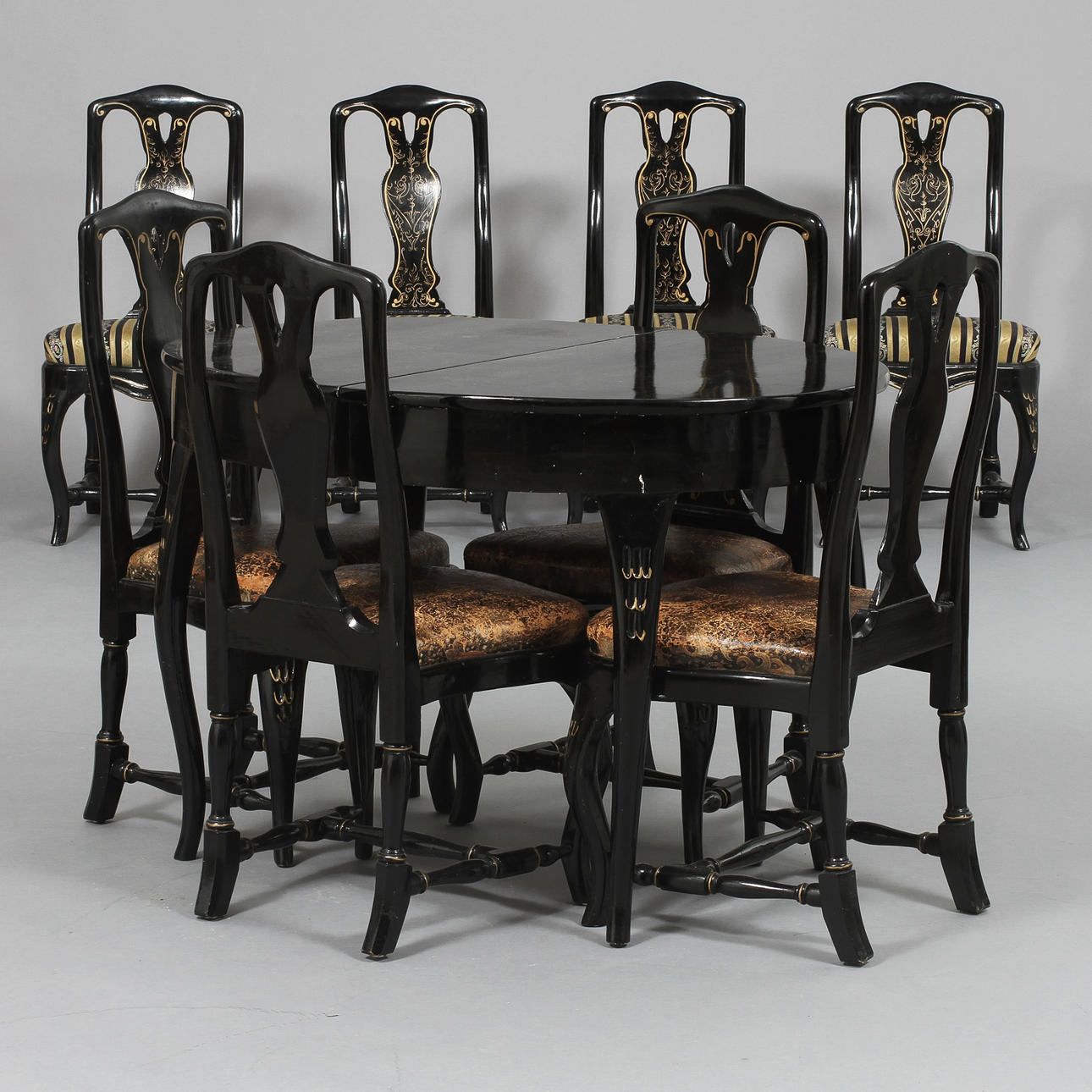 MATSALSGRUPP, 9 delar, senbarockstil, 1900-tal.