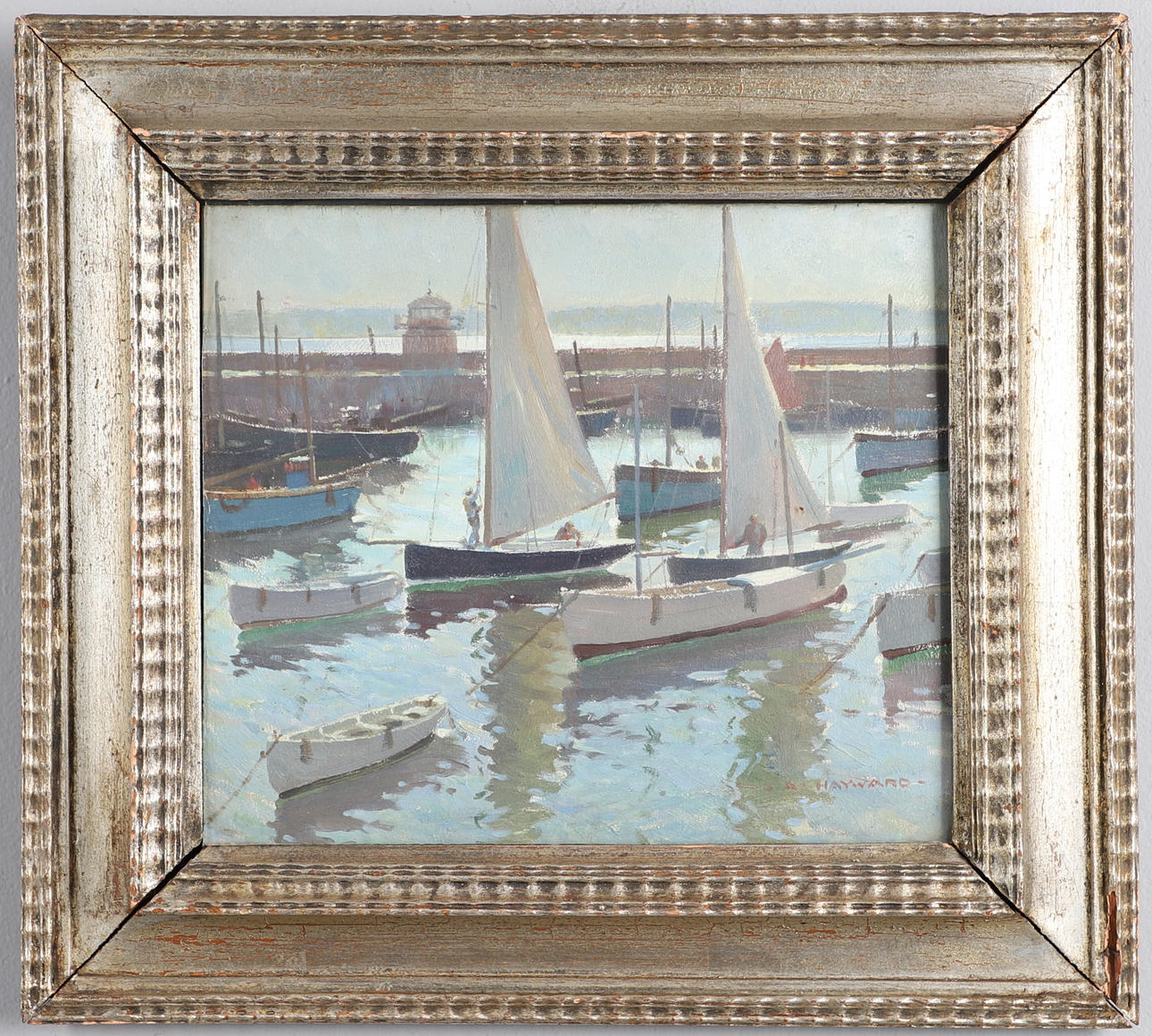 ARTHUR HAYWARD (1889-1962). BOATS BY SMEATON'S PIER, ST IVES.