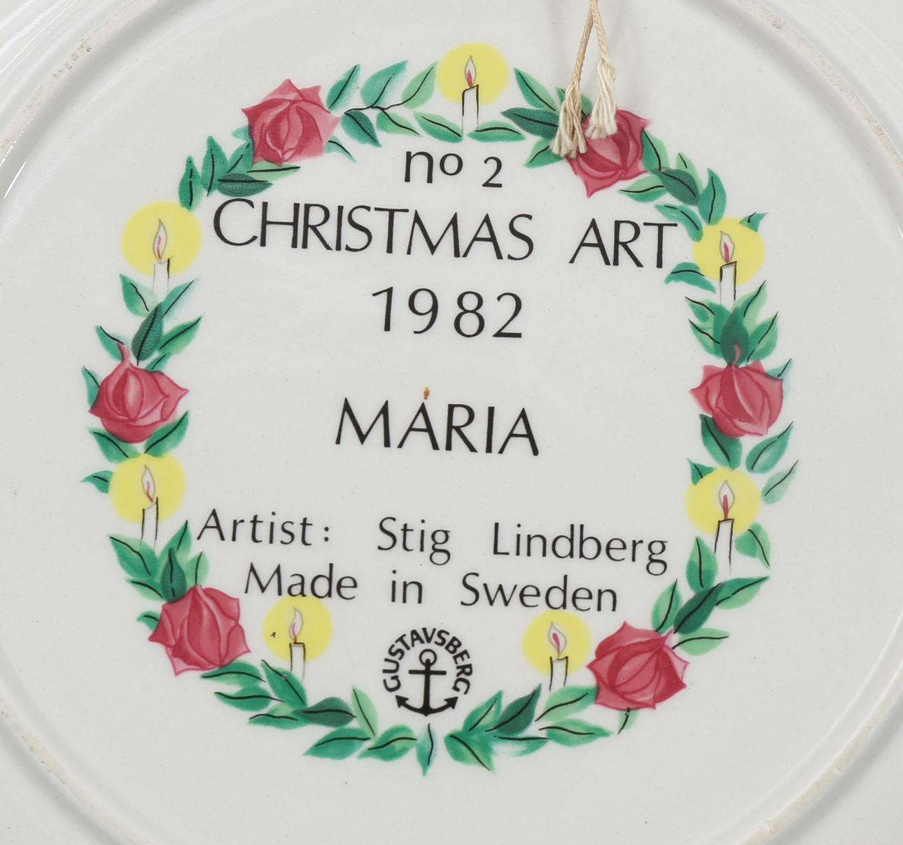 STIG LINDBERG. Christmas plate 1982, porcelain, 
