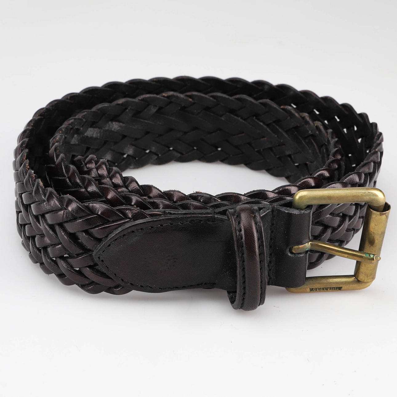 MULBERRY Belt, leather, braided model, England. Vintage 