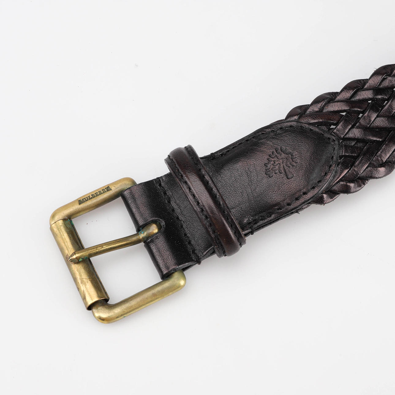 MULBERRY Belt, leather, braided model, England. Vintage 