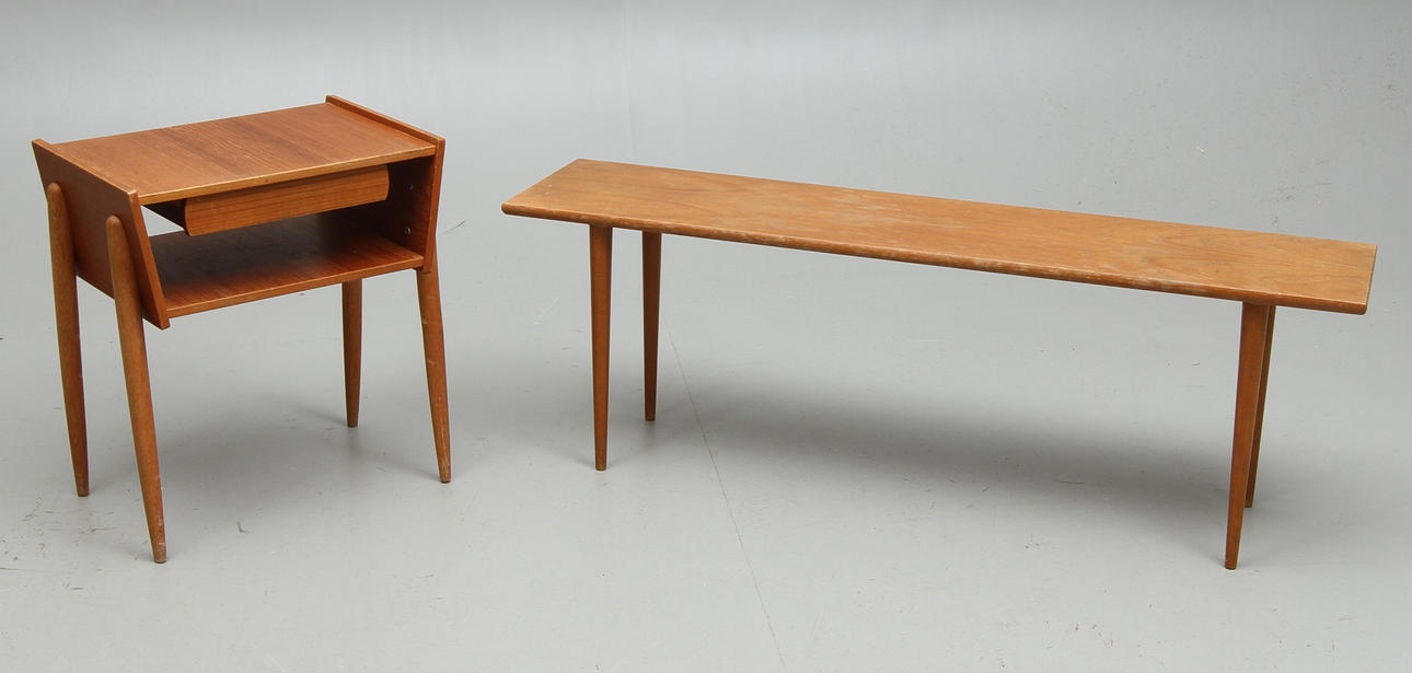 BÄNK samt SÄNGBORD, 1950/60-tal.