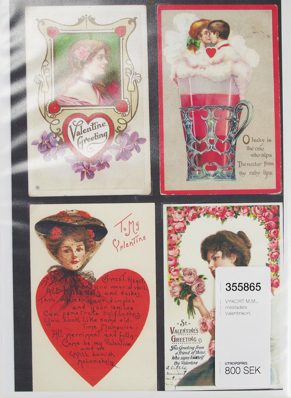 VYKORT M.M., mestadels Valentinkort.