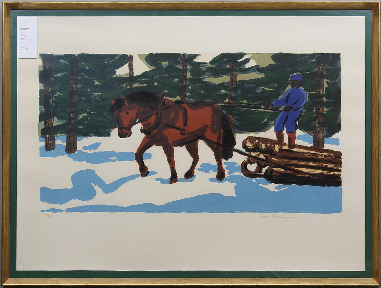 LARS NORRMAN. Färglitografi, signerad och numrerad 49/360 cm.