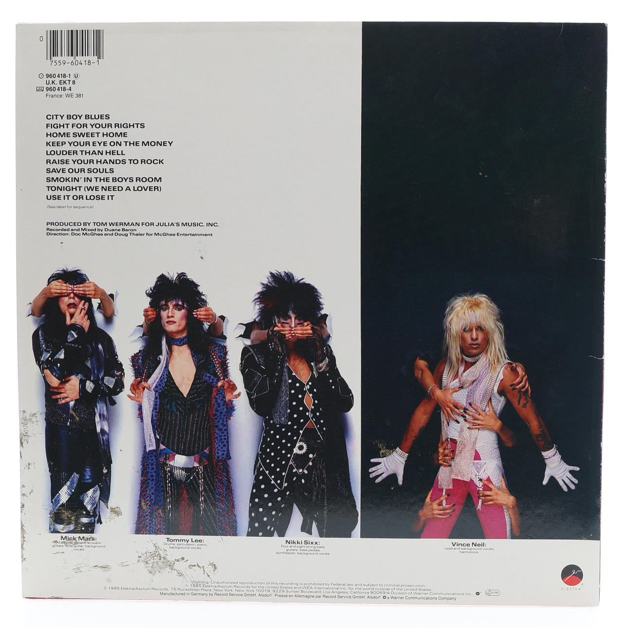 AUTOGRAPHS. MÖTLEY CRUE. AMERICAN HEAVY METAL BAND. SIGNED LP